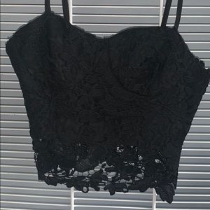 Black Lace Crop top
